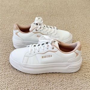 Nautica comfort sneaker with slight platform and all-day wear. Women’s size 9.5